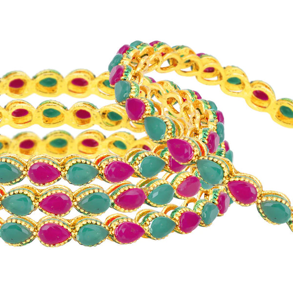 Jewels Kafe Gold Plated Bangle Set (Pack of 4)