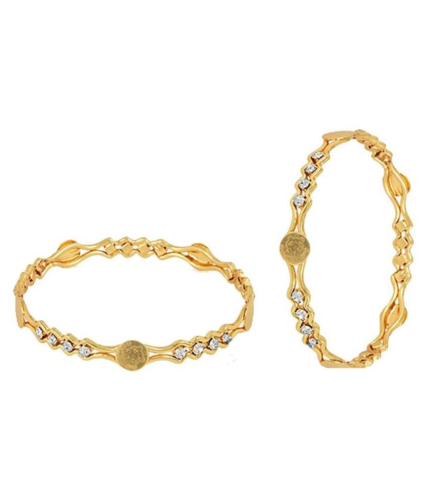 Jewels Kafe Gold Plated Bangle Combo Set of 4