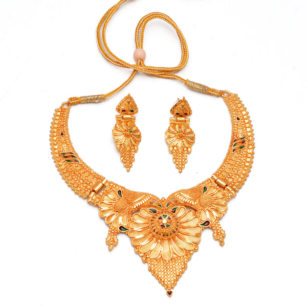 Jewels Kafe One Gram Gold Plated Necklace Set