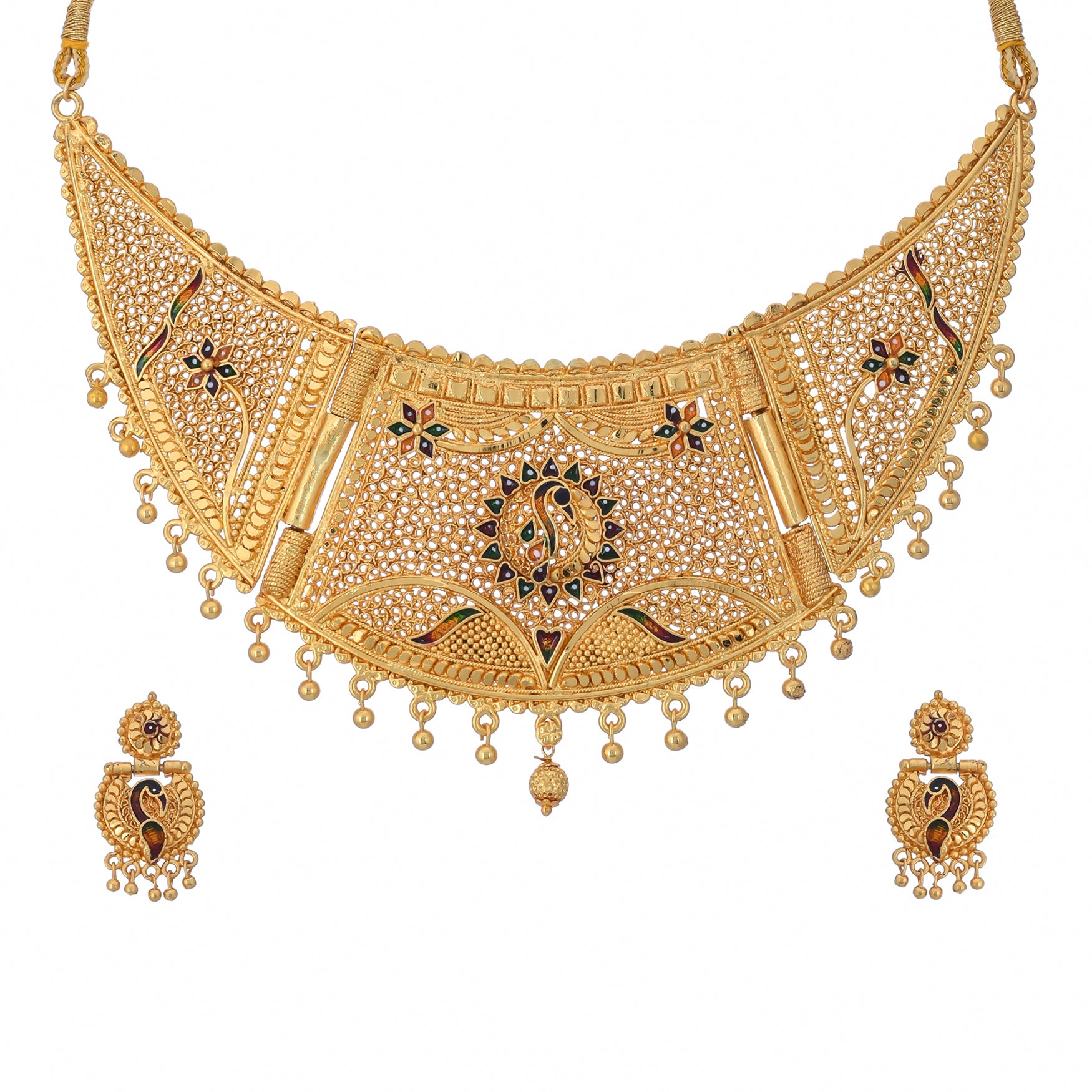 Jewels Kafe One Gram Gold Plated Necklace Set