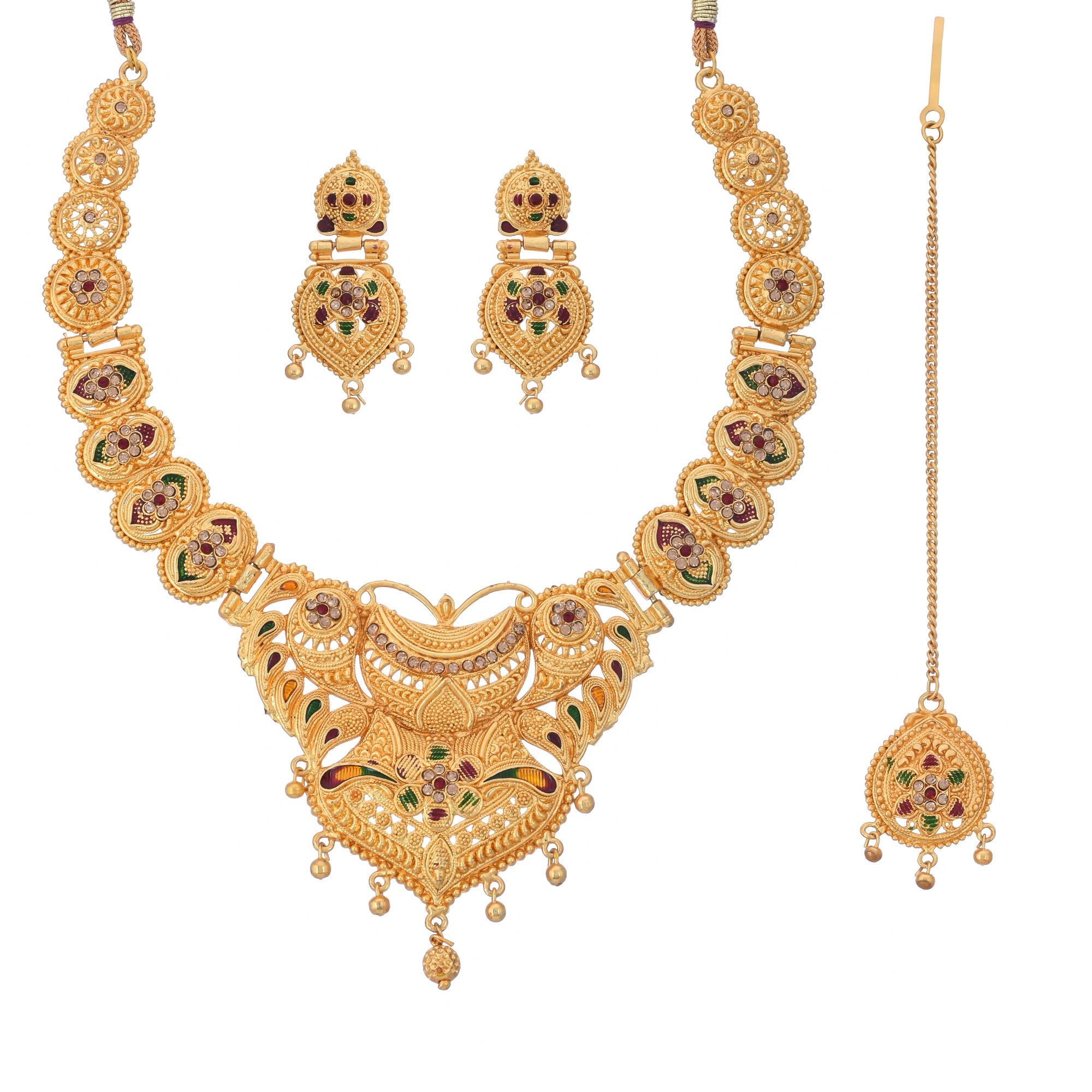 Jewels Kafe Gold Plated Necklace Set