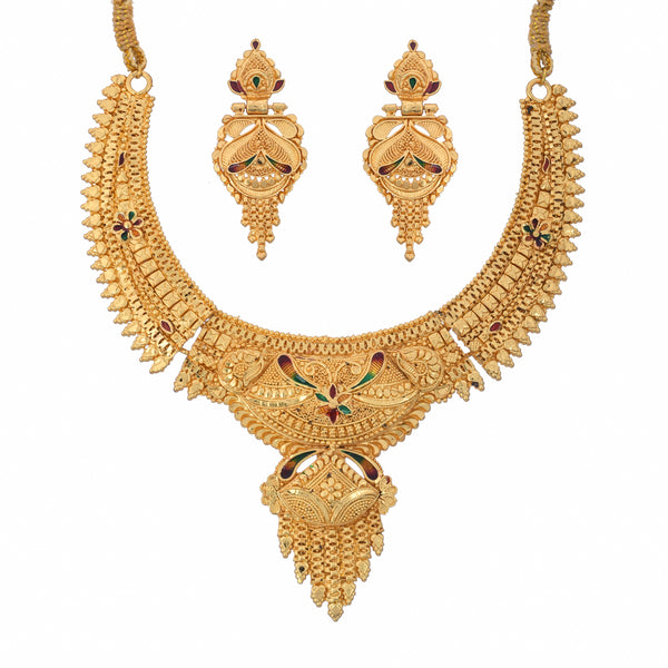 Jewels Kafe One Gram Gold Plated Necklace Set