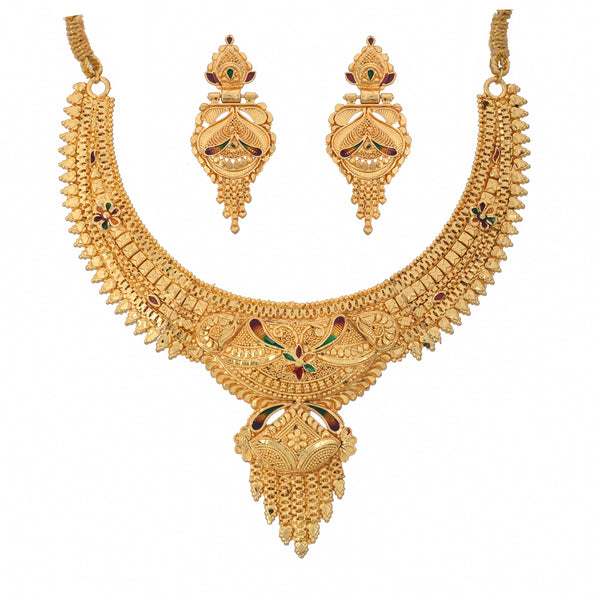 Jewels Kafe One Gram Gold Plated Necklace Set