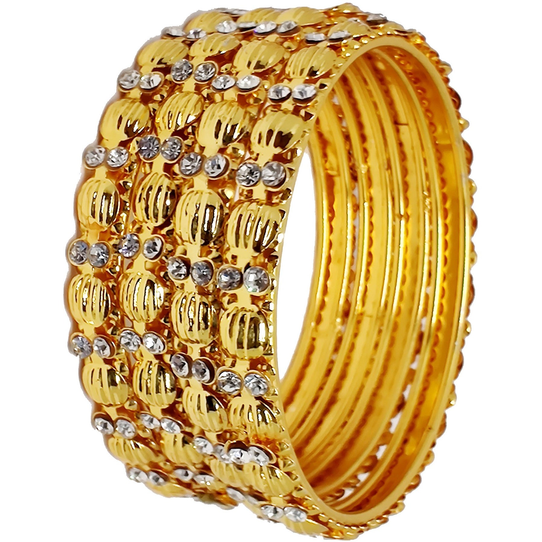 Jewels Kafe Gold Plated Bangle Set of 4 2.8