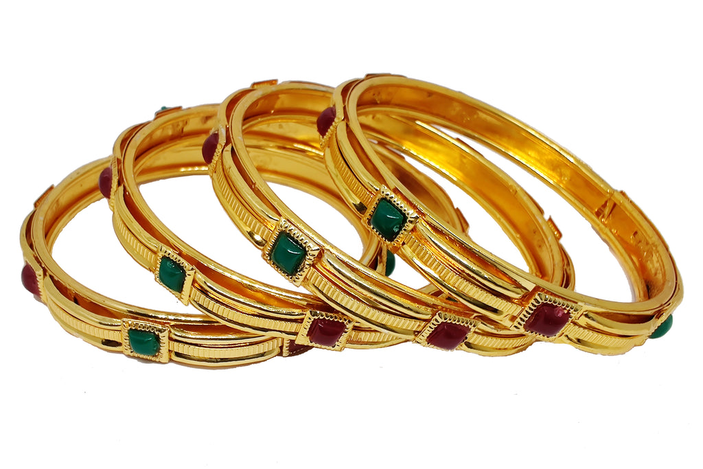 Jewels Kafe Delicate Design Gold Plated Bangle Set of 4
