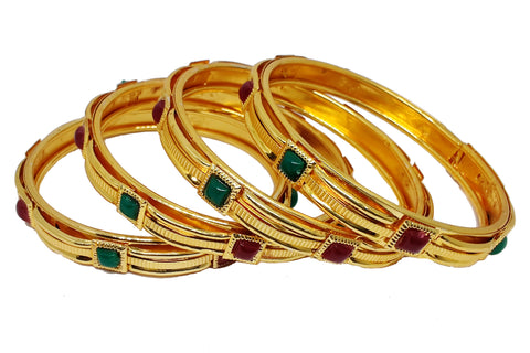 Jewels Kafe Delicate Design Gold Plated Bangle Set of 4