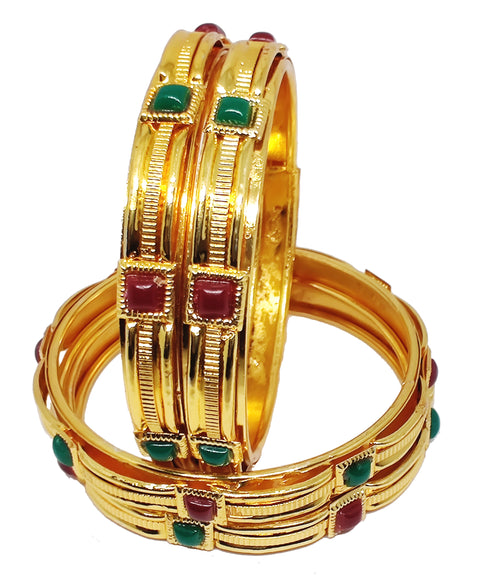 Jewels Kafe Delicate Design Gold Plated Bangle Set of 4