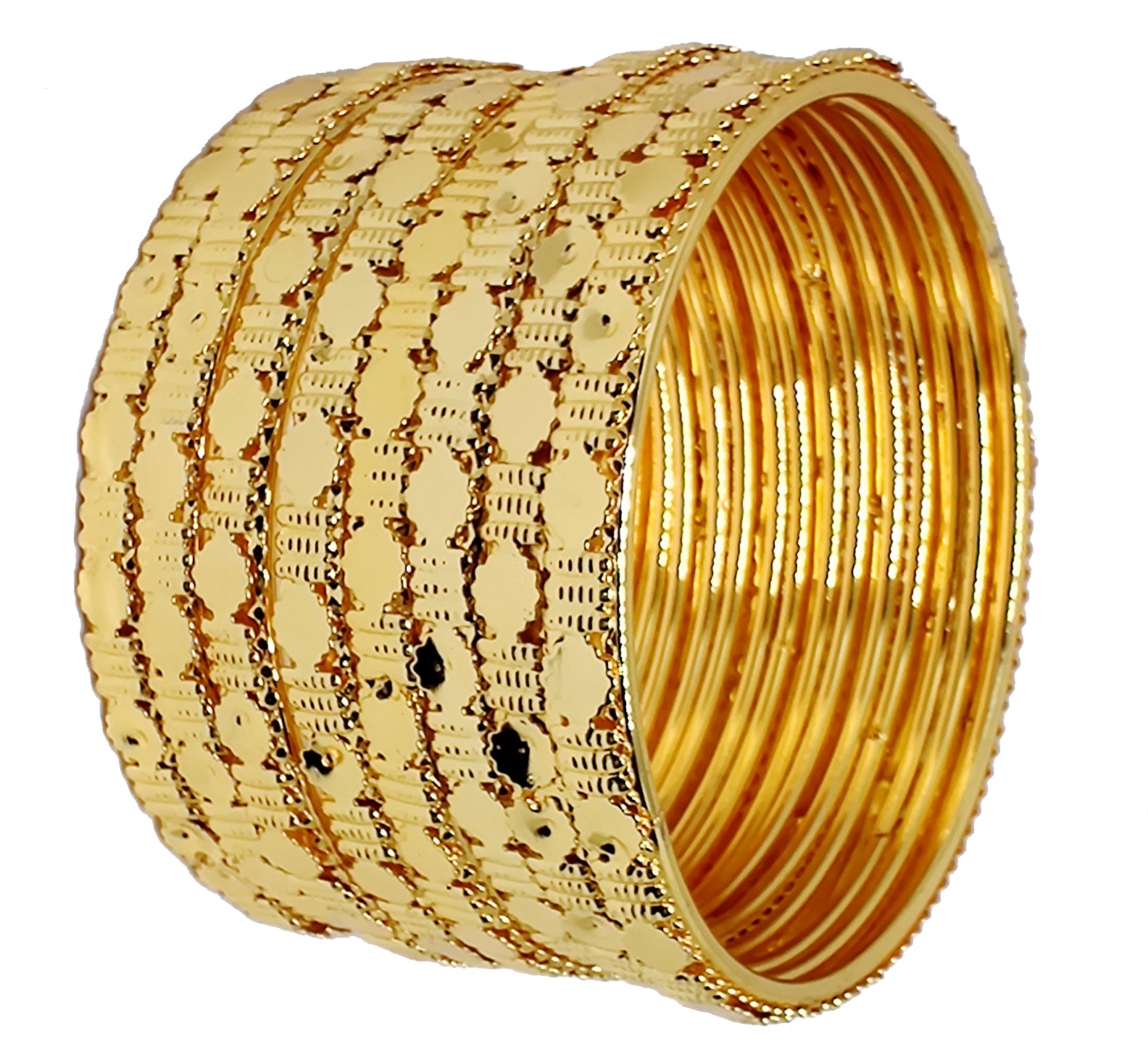 Jewels Kafe Delicate Design Gold Plated Bangle Set of 8
