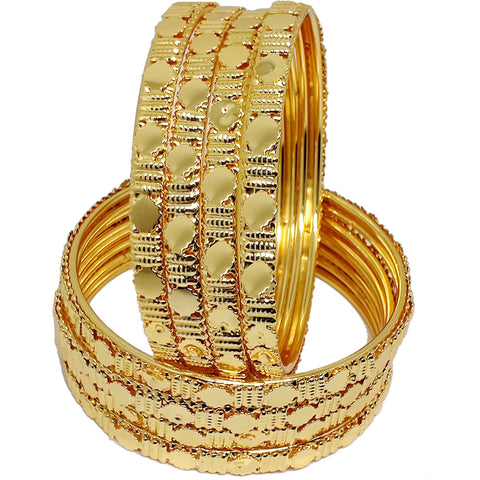 Jewels Kafe Delicate Design Gold Plated Bangle Set of 8 2.8