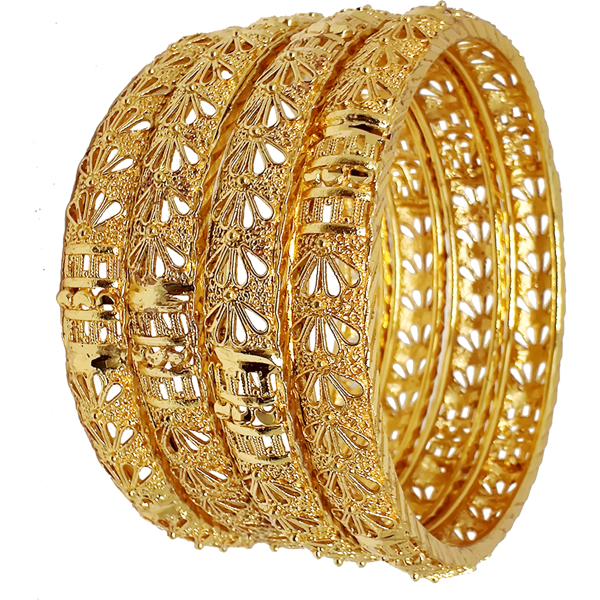 Jewels Kafe Gold Plated Bangle Set (Pack of 4) 2.8