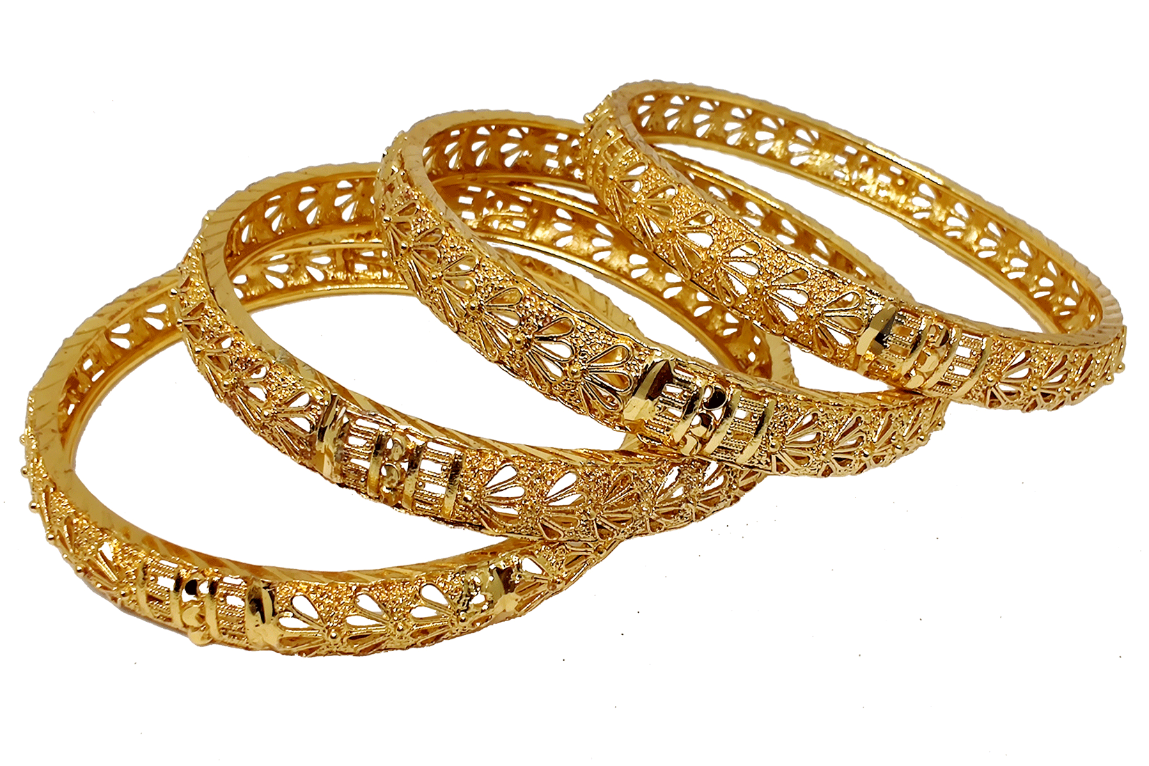 Jewels Kafe Gold Plated Bangle Set (Pack of 4)