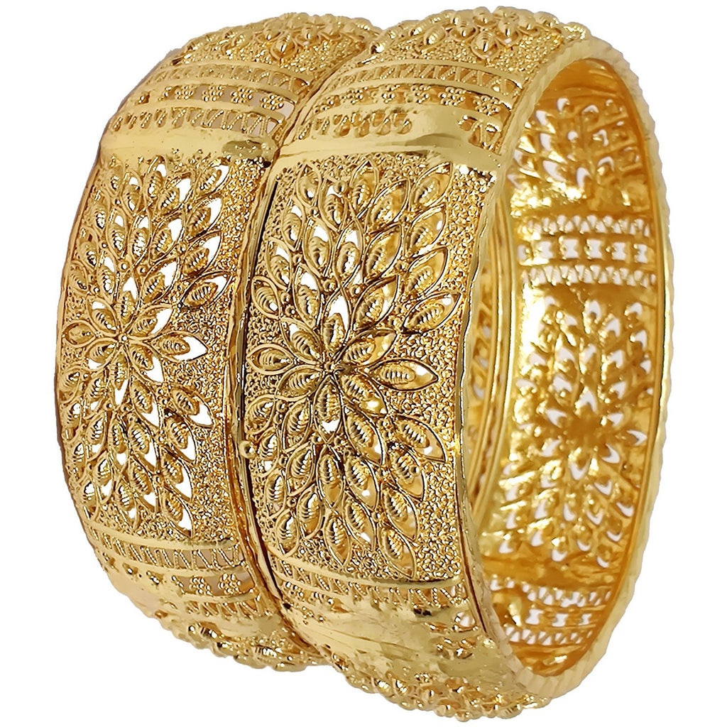 Jewels Kafe One Gram Gold Plated Bangle Set of 2 2.8