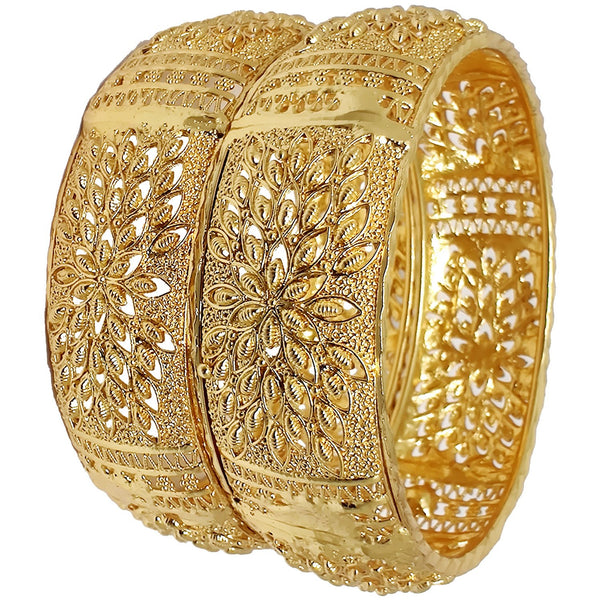 Jewels Kafe One Gram Gold Plated Bangle Set of 2 2.8