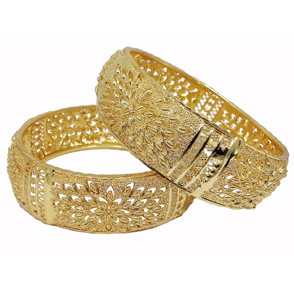 Jewels Kafe One Gram Gold Plated Bangle Set of 2