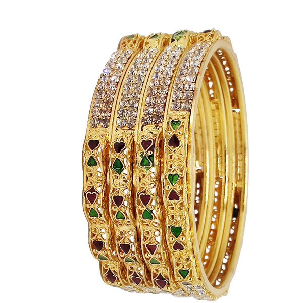 Jewels Kafe Gold Plated Bangle Set of 4 2.8