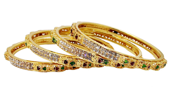 Jewels Kafe Gold Plated Bangle Set of 4