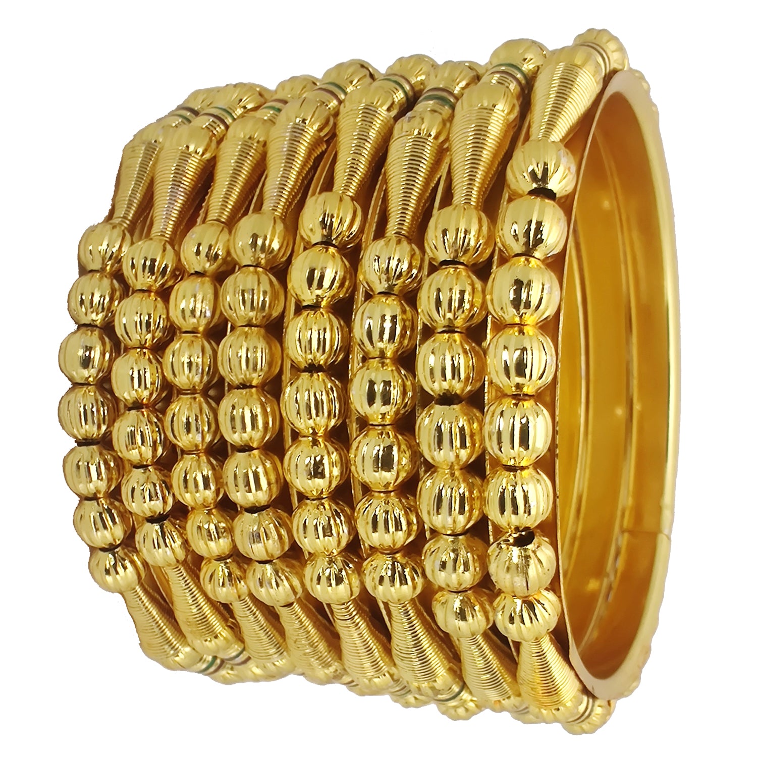 Jewels Kafe Gold Plated Bangle Set of 8 2.8