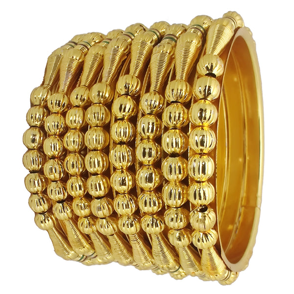 Jewels Kafe Gold Plated Bangle Set of 8 2.8