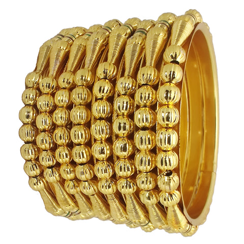 Jewels Kafe Gold Plated Bangle Set of 8 2.8