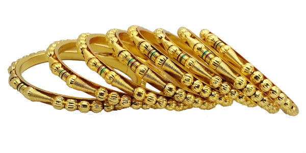 Jewels Kafe Gold Plated Bangle Set of 8
