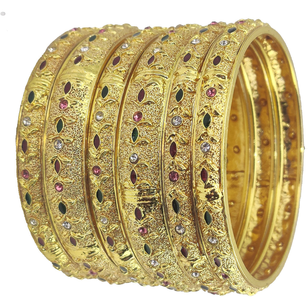 Jewels Kafe One Gram Gold Plated Bangle Set of 6 2.8