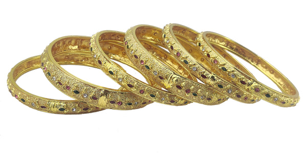 Jewels Kafe One Gram Gold Plated Bangle Set of 6