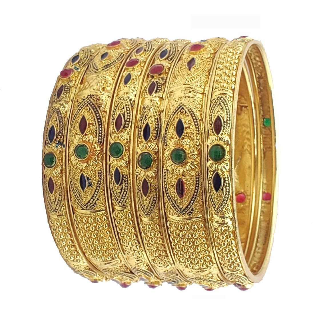 Jewels Kafe One Gram Gold Plated Bangle Set of 6 2.8