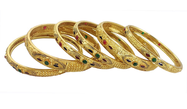 Jewels Kafe One Gram Gold Plated Bangle Set of 6