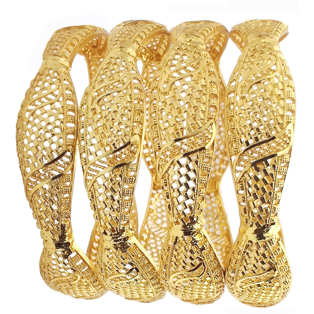 Jewels Kafe Gold Plated Bangle Set of 4 2.8
