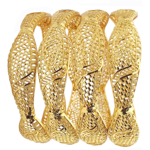 Jewels Kafe Gold Plated Bangle Set of 4 2.8