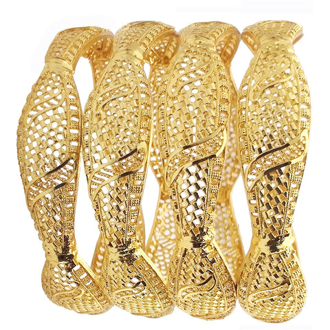 Jewels Kafe Gold Plated Bangle Set of 4 2.8