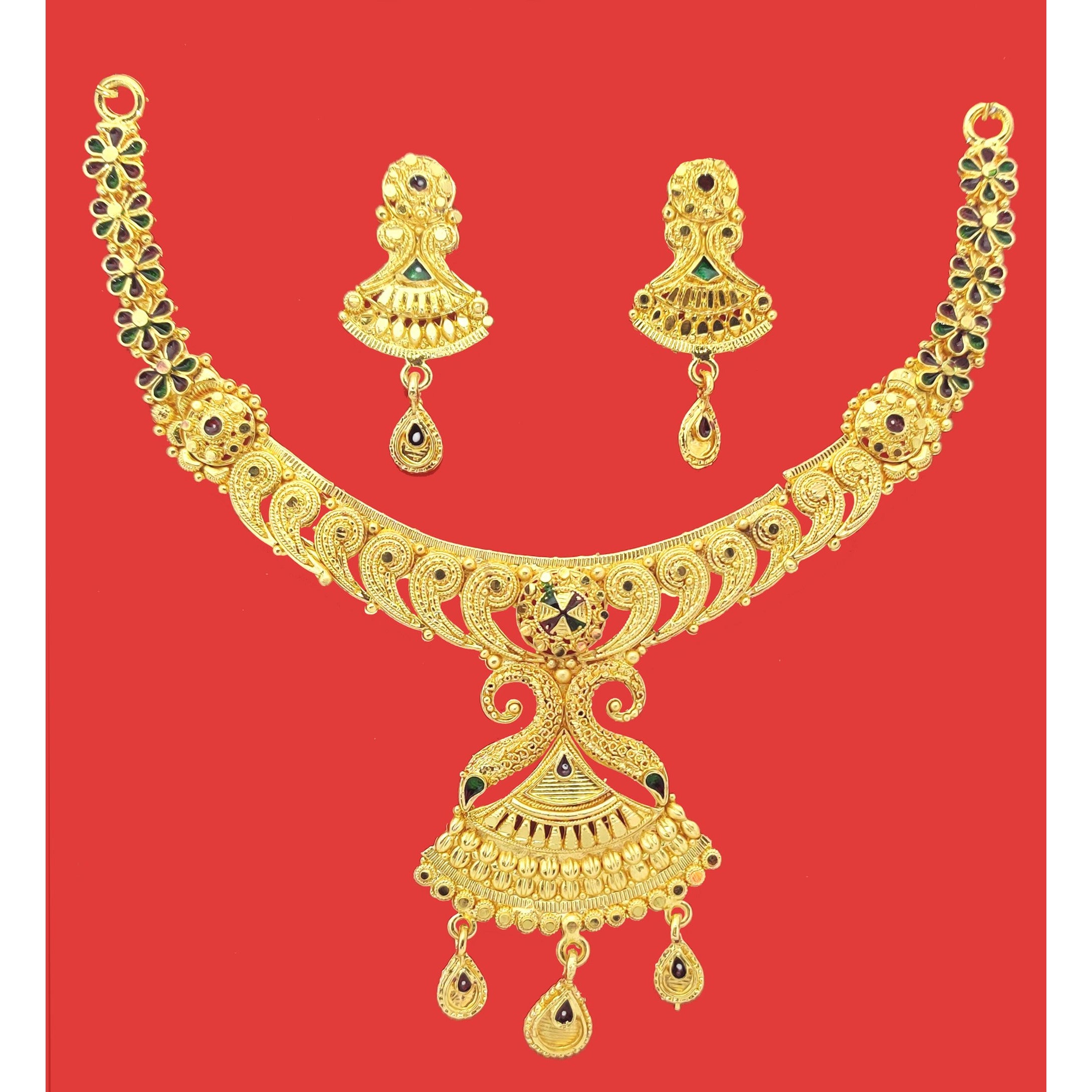 Jewels Kafe Gold Plated Necklace Set