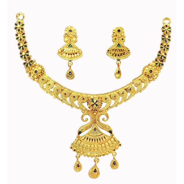 Jewels Kafe Gold Plated Necklace Set