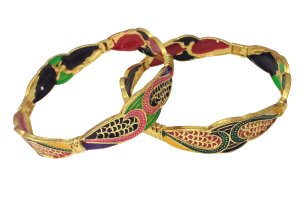 Jewels Kafe Gold Plated Bangle Set of 2 2.8