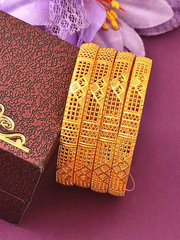 Jewels Kafe Gold Plated Bangle Set (Pack of 4)
