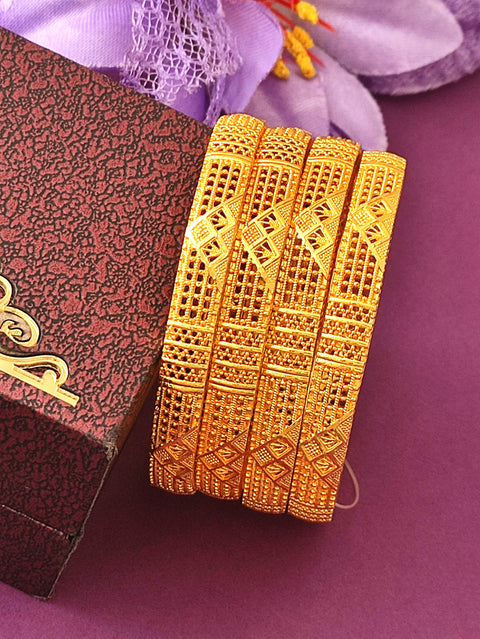 Jewels Kafe Gold Plated Bangle Set (Pack of 4)
