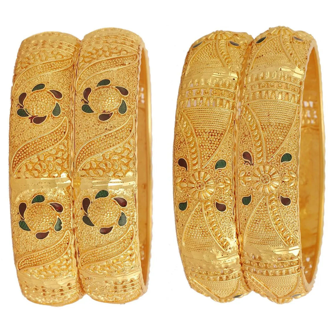 Jewels Kafe Alloy Gold-Plated Bangle Set(Pack of 4) 2.8 Main image