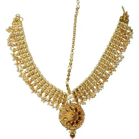 Jewels Kafe Bollywood Inspired Kundan Pearls Matha Patti