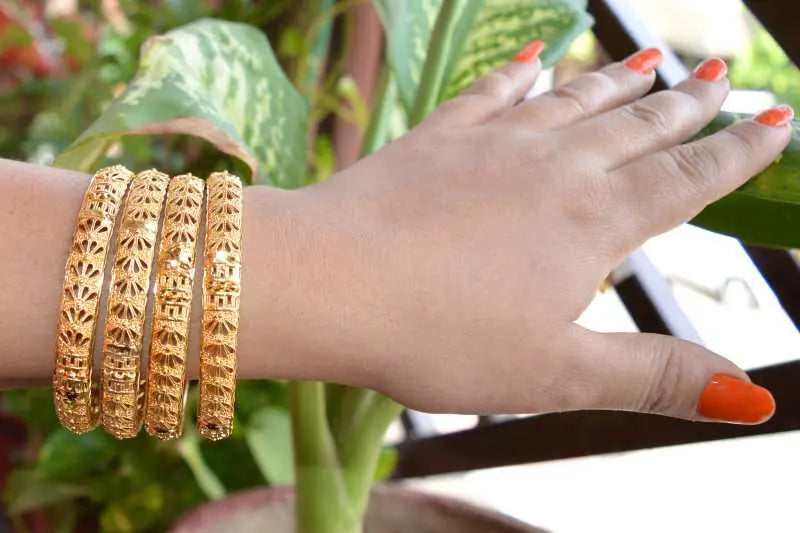 Jewels Kafe Gold Plated Bangle Set (Pack of 4)