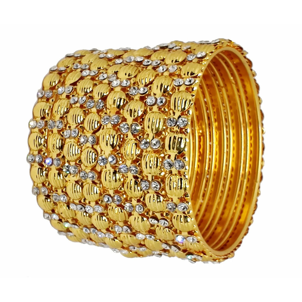 Jewels Kafe Gold Plated Bangle Set (Pack of 8) 2.8