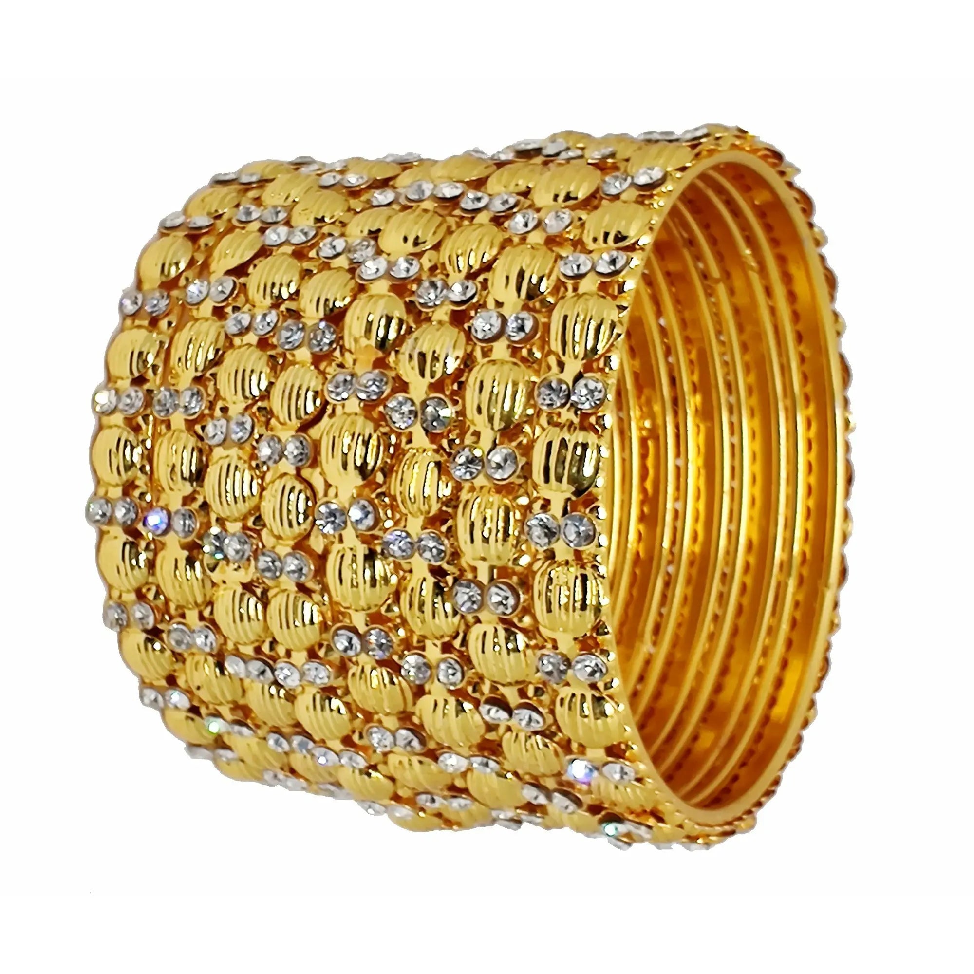 Jewels Kafe Gold Plated Bangle Set (Pack of 8) 2.8