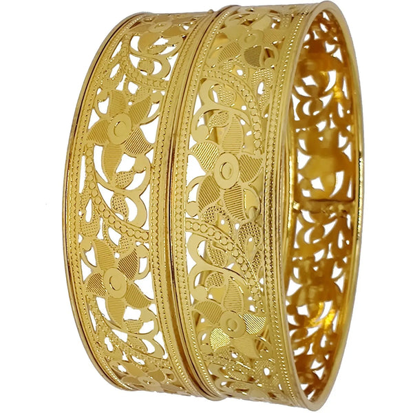 Jewels Kafe Gold Plated Bangle Set of 2 2.8