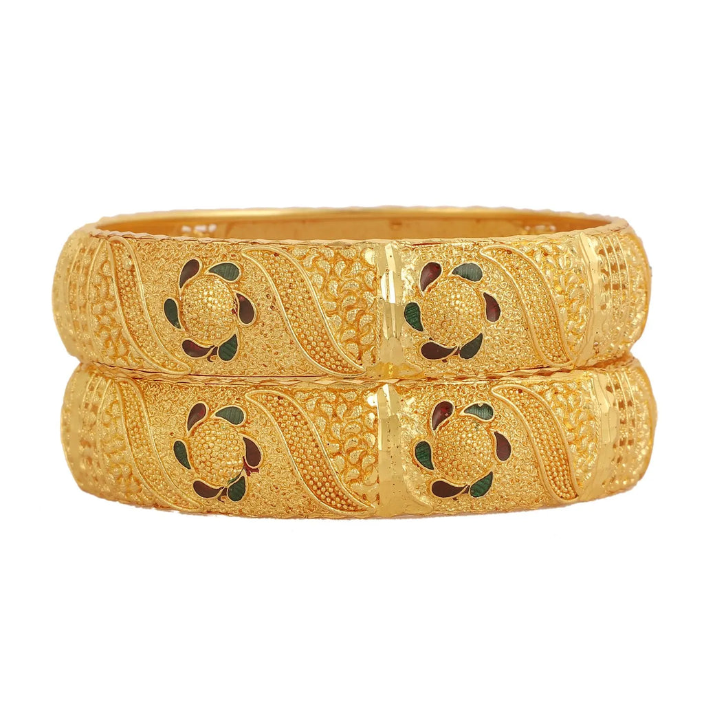 Jewels Kafe Gold Plated Bangle Set of 2