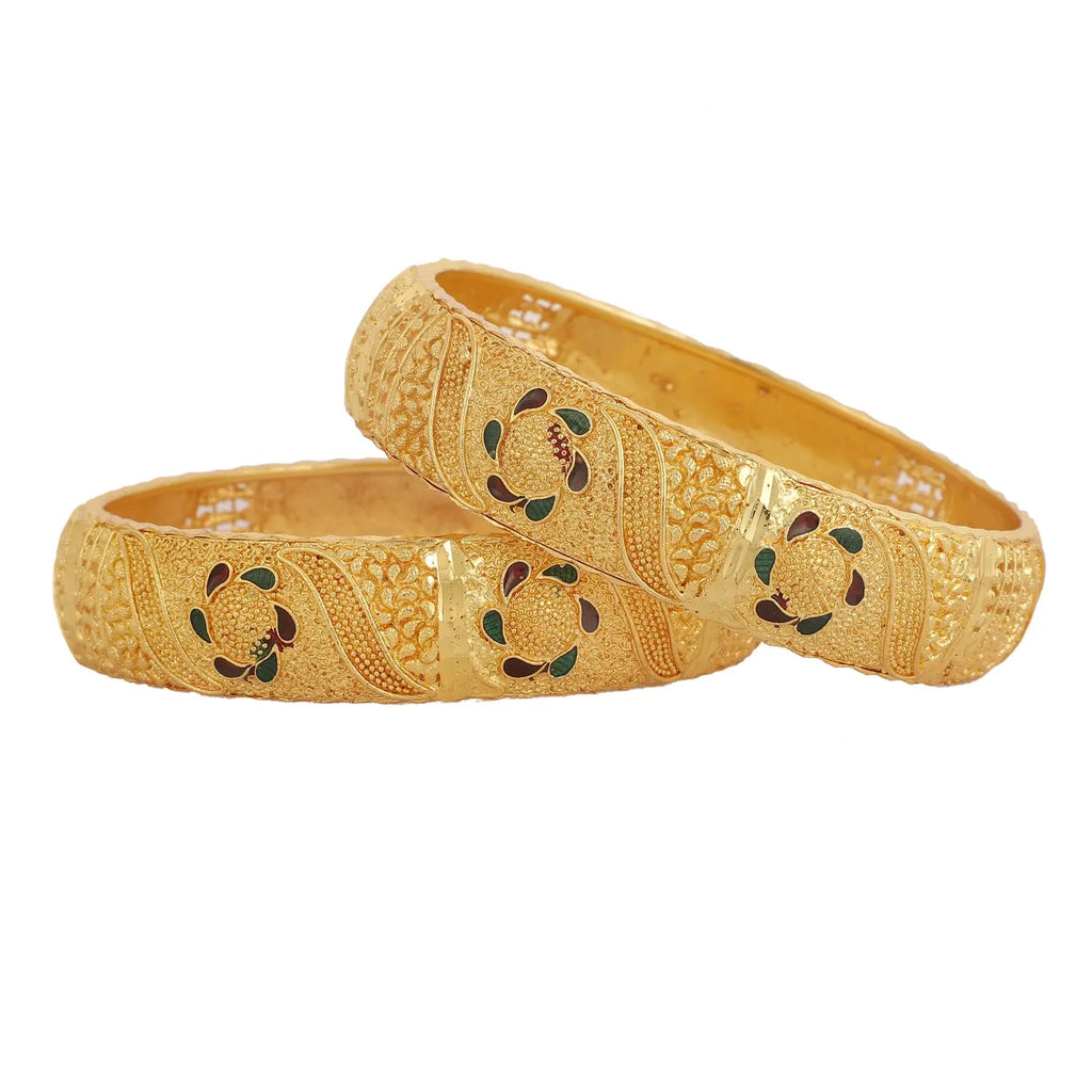 Jewels Kafe Gold Plated Bangle Set of 2