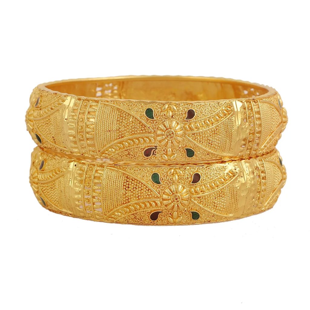 Jewels Kafe Gold Plated Bangle Set of 2