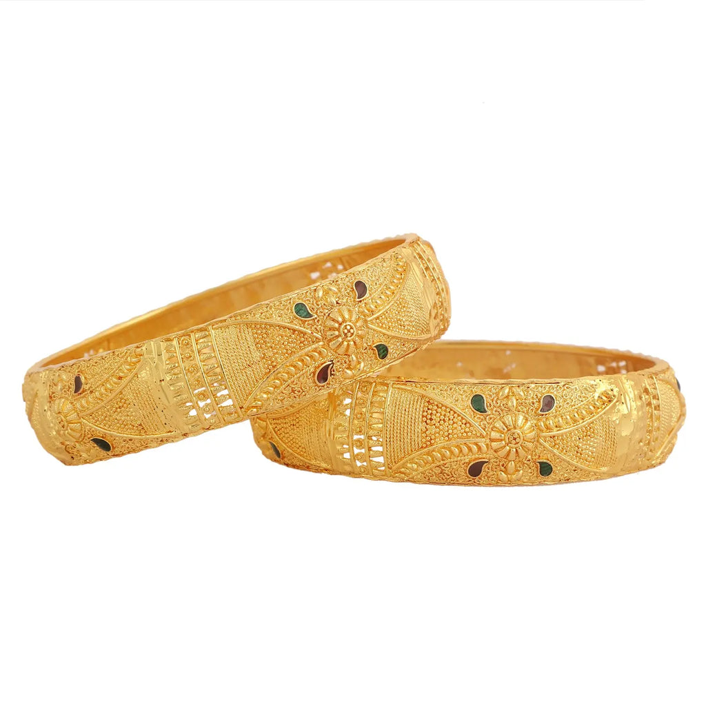 Jewels Kafe Gold Plated Bangle Set of 2