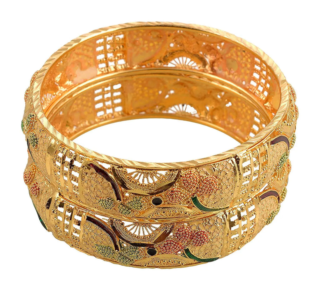 Jewels Kafe Gold Plated Bangle Set of 2
