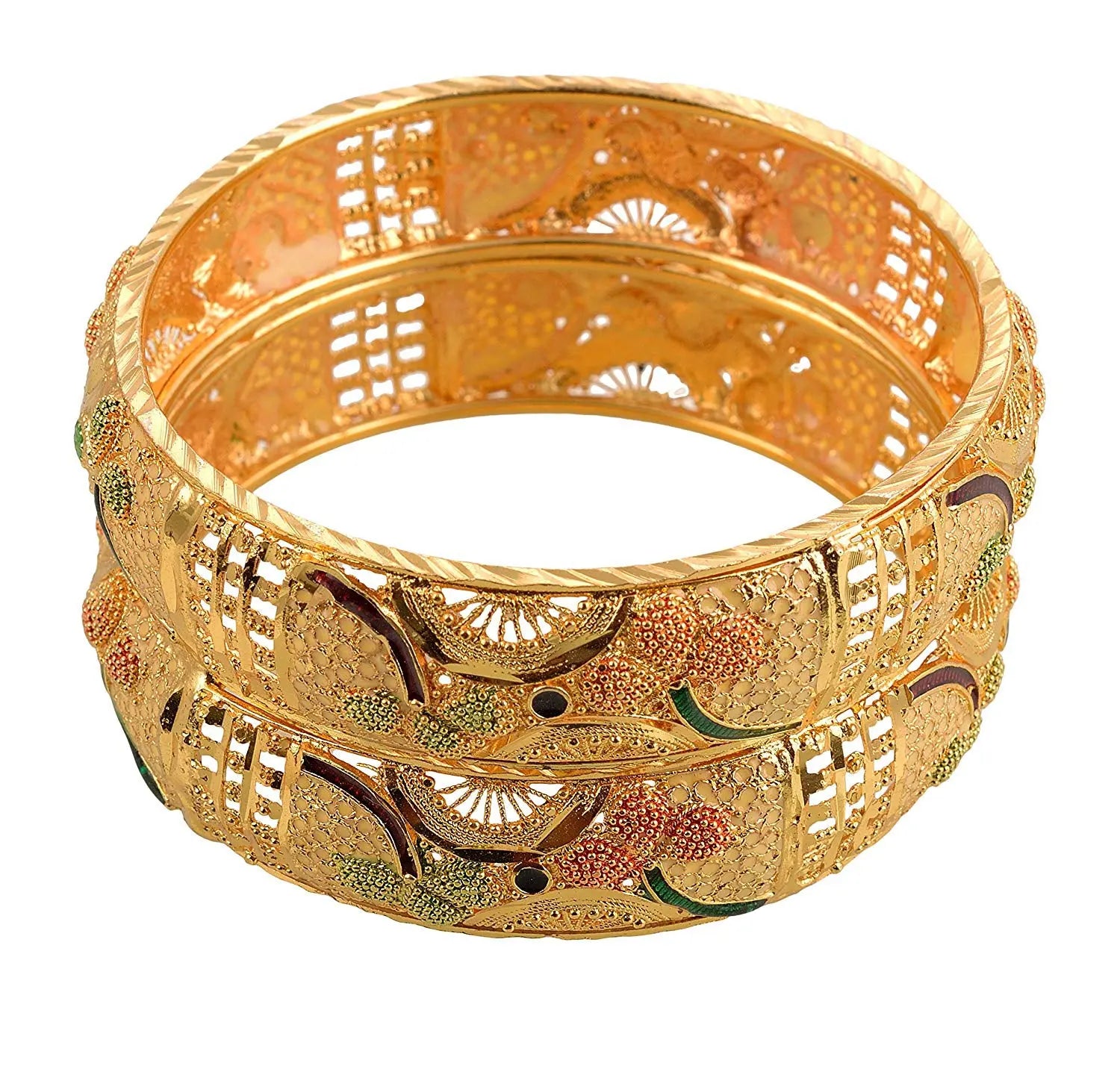 Jewels Kafe Gold Plated Bangle Set of 2