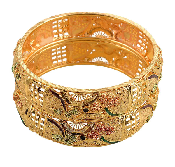 Jewels Kafe Gold Plated Bangle Set of 2