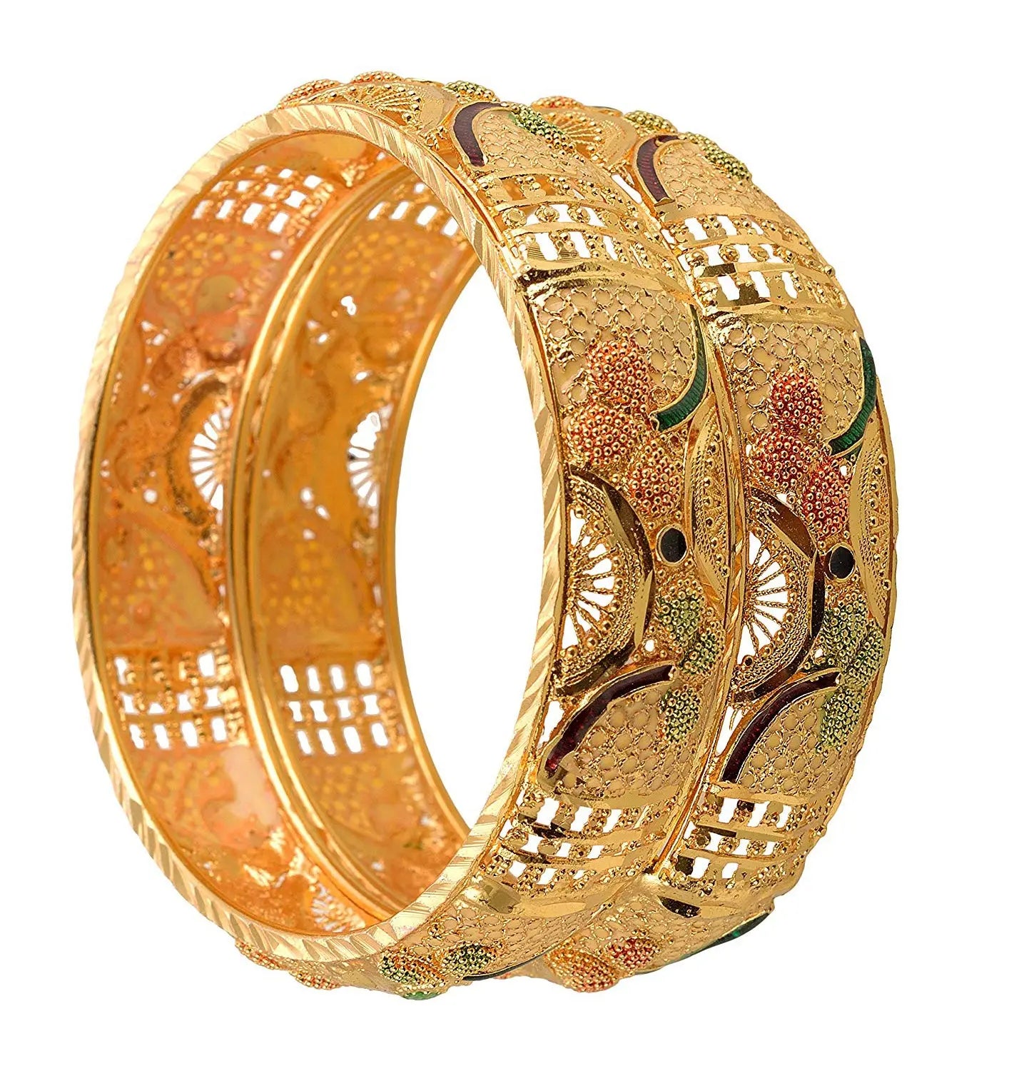 Jewels Kafe Gold Plated Bangle Set of 2
